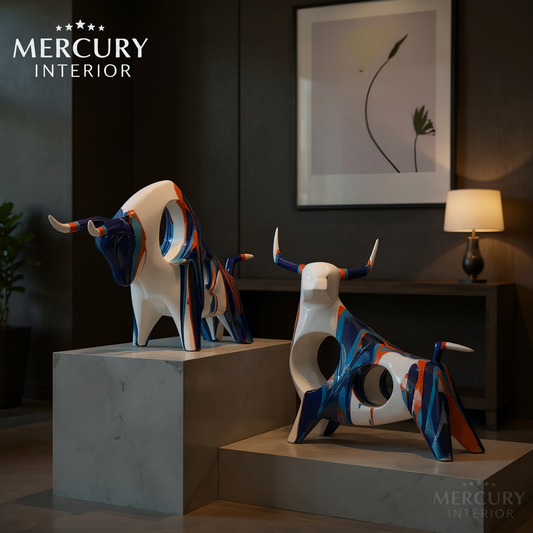 THE BULL Statue Graffiti™ – Museum-Grade Canvas Wall Art | Mercury Interior