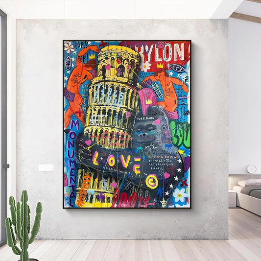 Graffiti King Kong Canvas Art – Museum-Grade Canvas Wall Art | Mercury Interior