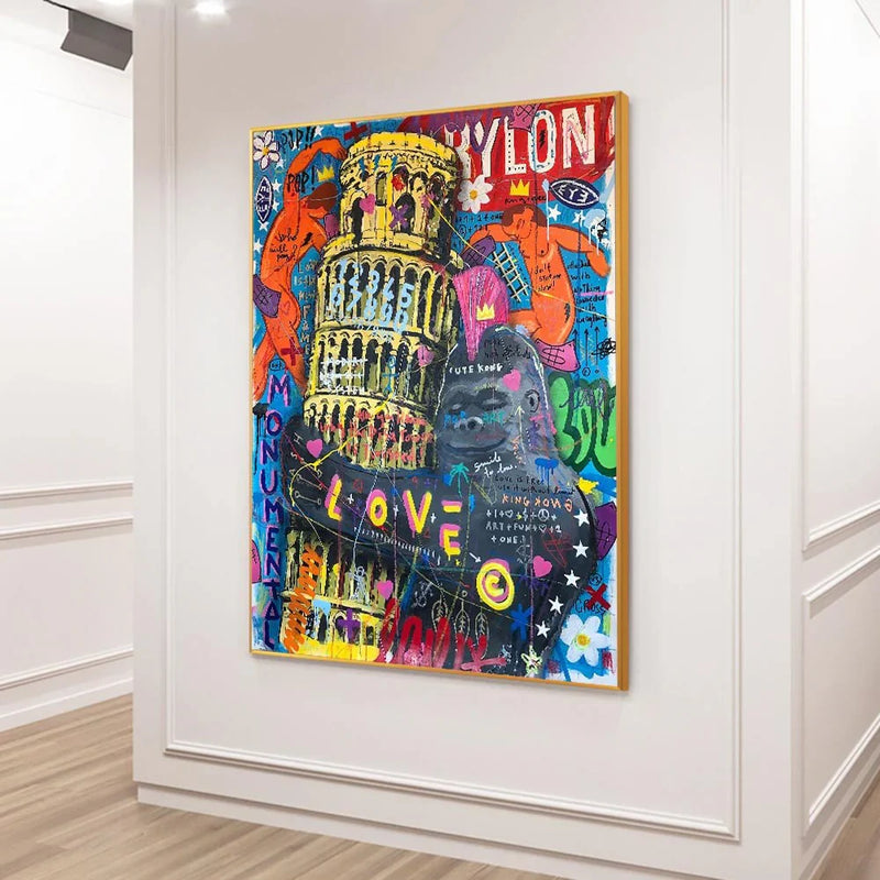 Graffiti King Kong Canvas Art – Museum-Grade Canvas Wall Art | Mercury Interior