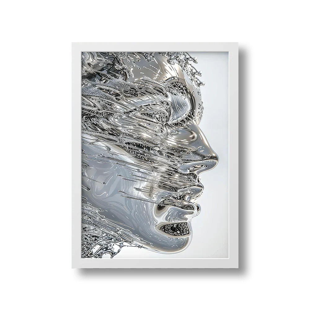 Chrome wall art modern interior design