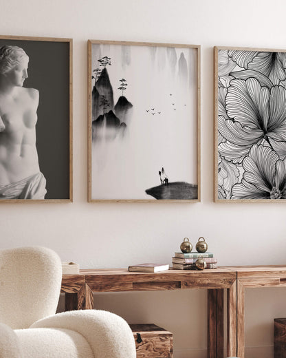 Premium Wooden Framed Poster — Semi-Glossy Paper Fine Art Print — Mercury Interior