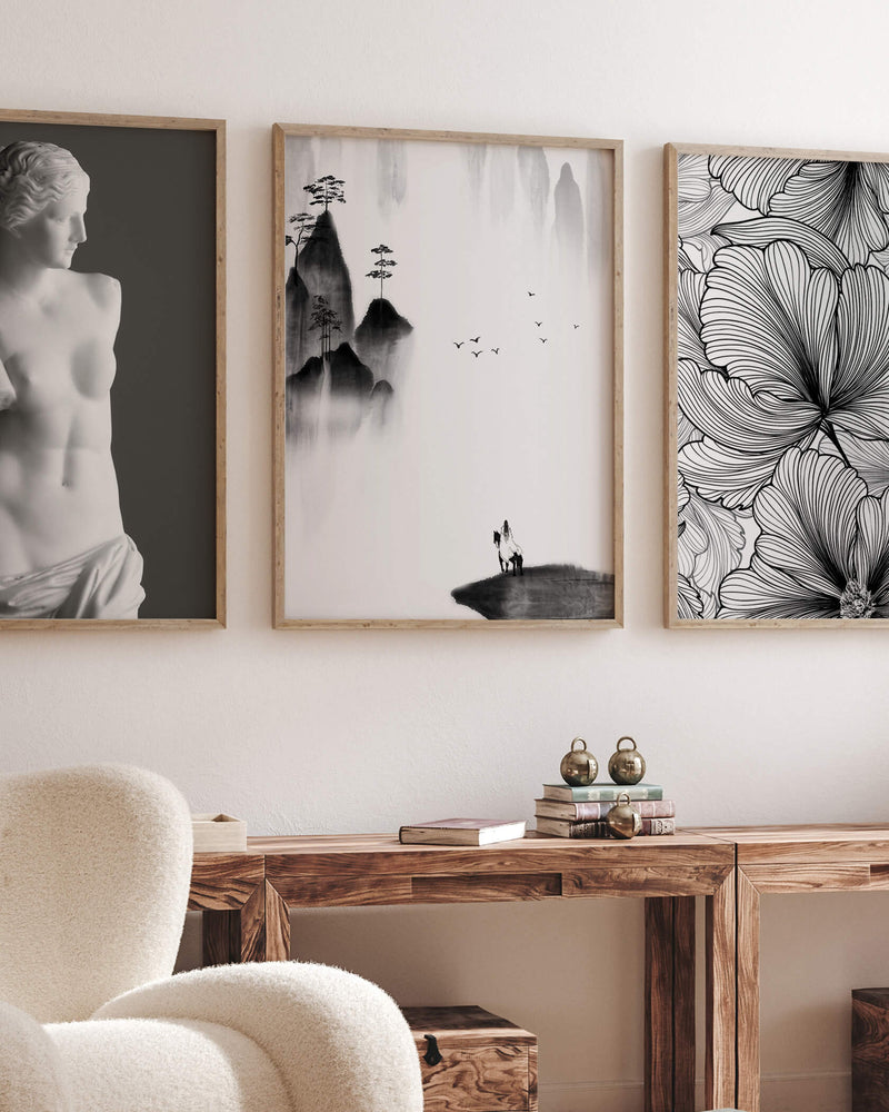 Premium Wooden Framed Poster — Semi-Glossy Paper Fine Art Print — Mercury Interior