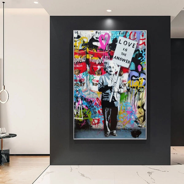 Love Is the Answer Canvas Wall Art — Romantic Artwork Home Decor — Mercury Interior