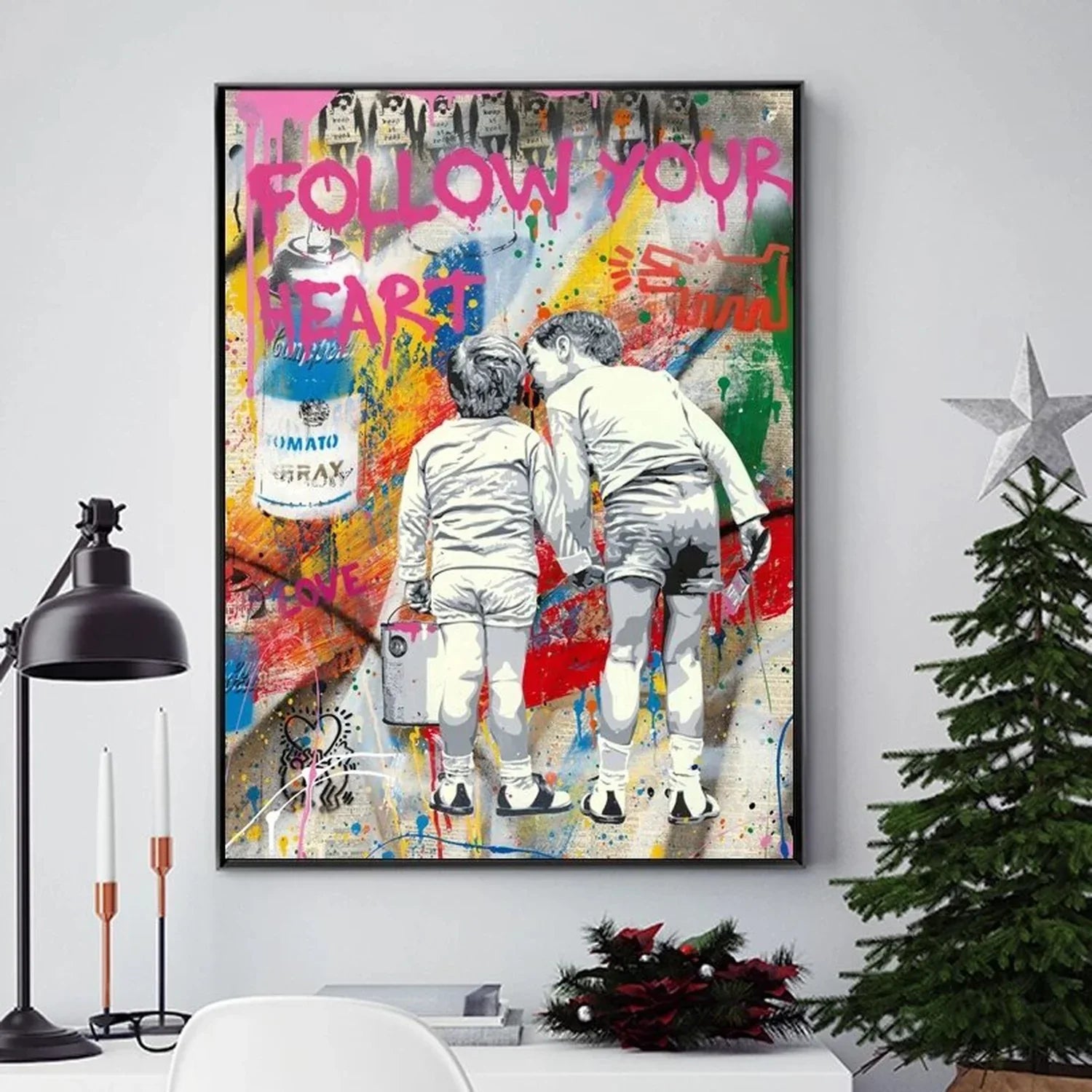 Follow Your Heart Graffiti Poster – Museum-Grade Canvas Wall Art | Mercury Interior