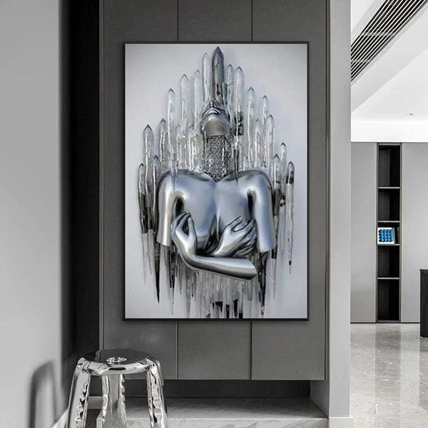 Fading Abstract Canvas Wall Art — Contemplative Expressionist Art Print — Mercury Interior
