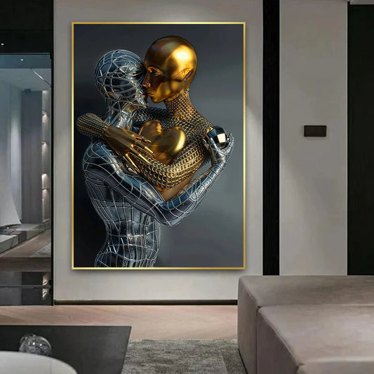 Silver Gold Lover – Museum-Grade Canvas Wall Art | Mercury Interior