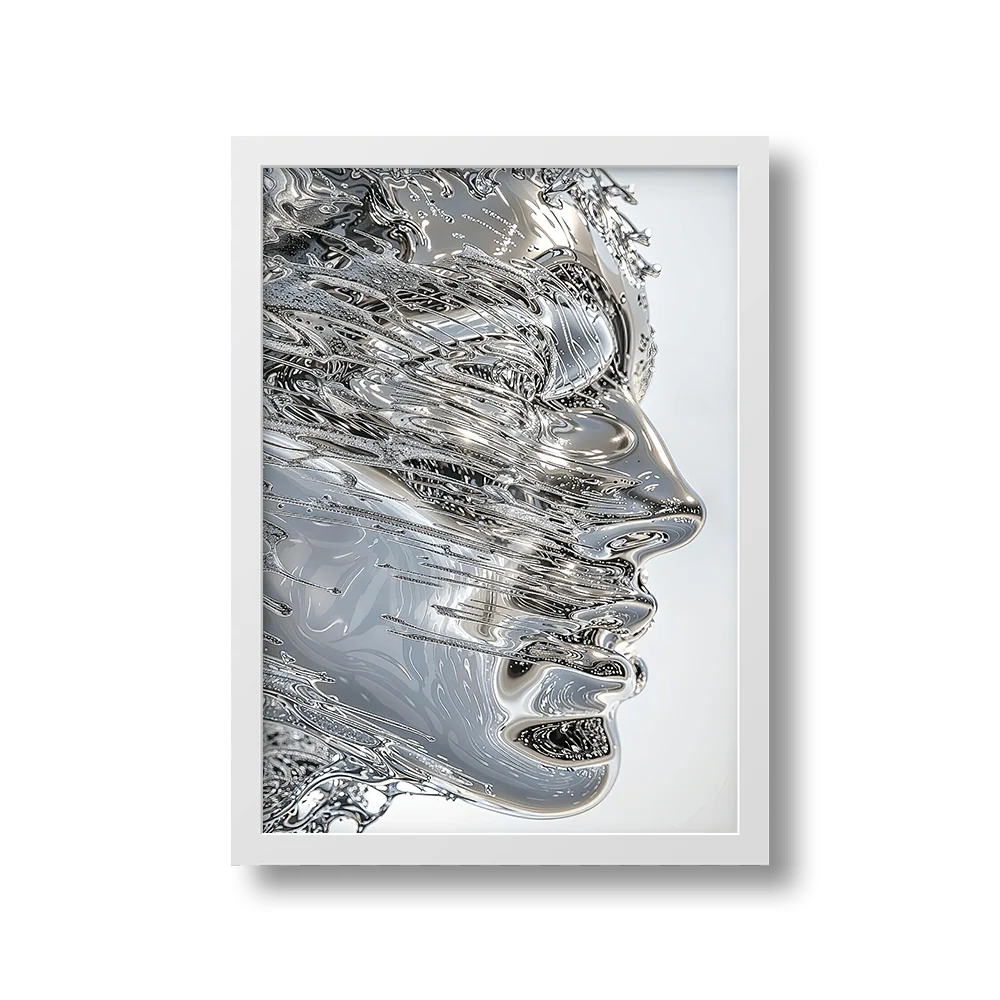 Chrome Existence – Museum-Grade Canvas Wall Art | Mercury Interior