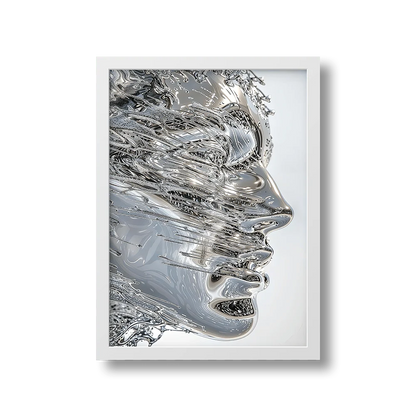 Chrome Existence – Museum-Grade Canvas Wall Art | Mercury Interior