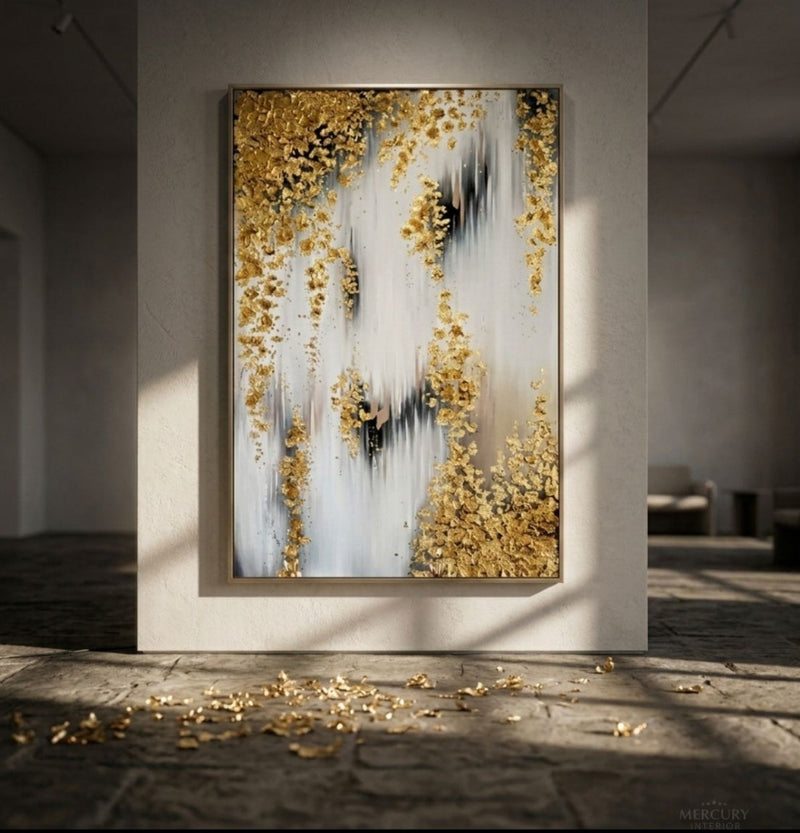 Golden Pulse Art – The Grand Edition | Museum-Grade Canvas Wall Art | Mercury Interior