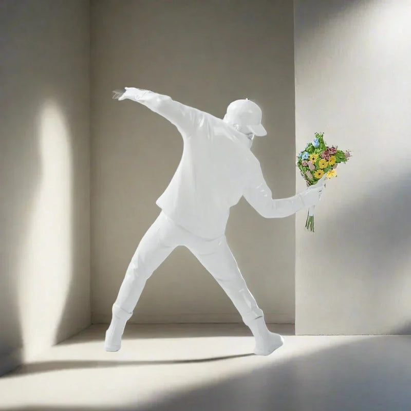 Flower Bomber Boy Statue Sculpture – Museum-Grade Artwork | Mercury Interior