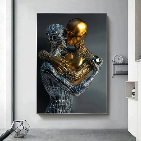 Silver Gold Lover – Museum-Grade Canvas Wall Art | Mercury Interior
