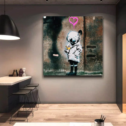 Space Girl and Bird Wall Art – Museum-Grade Canvas Wall Art | Mercury Interior