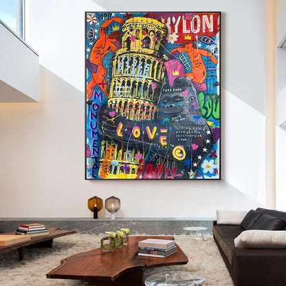 Graffiti King Kong Canvas Art – Museum-Grade Canvas Wall Art | Mercury Interior