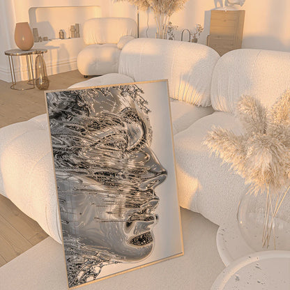 Chrome Existence – Museum-Grade Canvas Wall Art | Mercury Interior