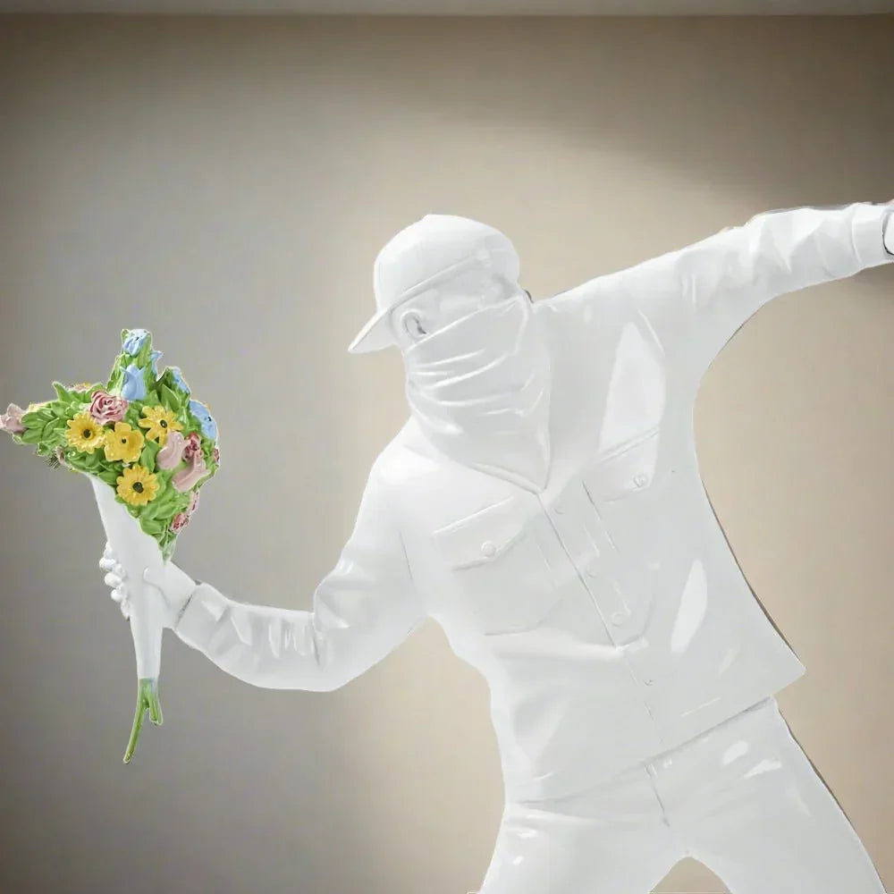 Flower Bomber Boy Statue Sculpture – Museum-Grade Artwork | Mercury Interior