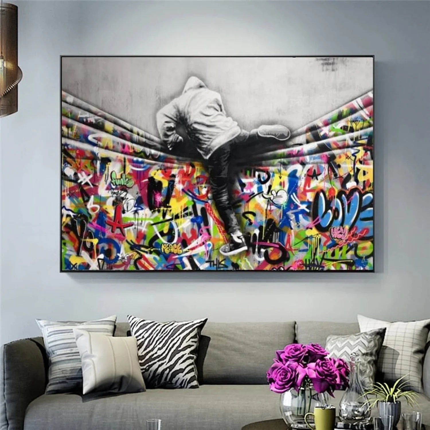 Behind The World – Modern Graffiti Canvas Art Poster | Mercury Interior