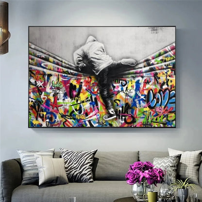 Behind The World – Modern Graffiti Canvas Art Poster | Mercury Interior