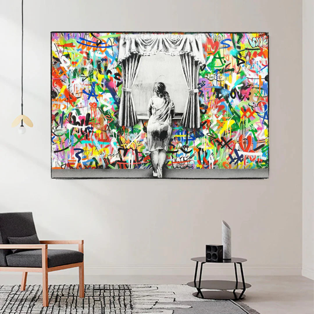 Freedom Curtains Lady – Museum-Grade Canvas Wall Art | Mercury Interior
