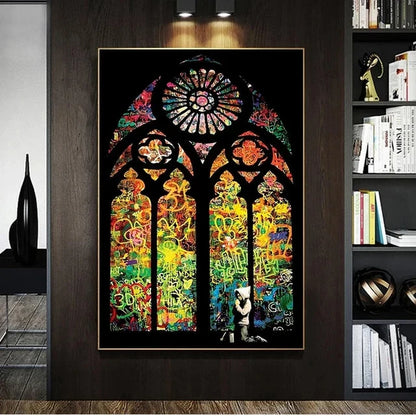 Praying Boy Graffiti Canvas Wall Art – Museum-Grade Canvas Wall Art | Mercury Interior