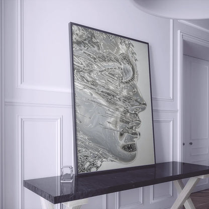 Chrome Existence – Museum-Grade Canvas Wall Art | Mercury Interior