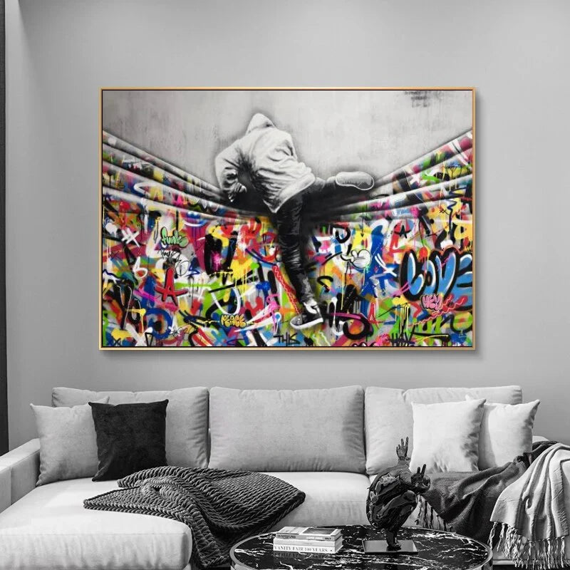 Behind The World – Modern Graffiti Canvas Art Poster | Mercury Interior