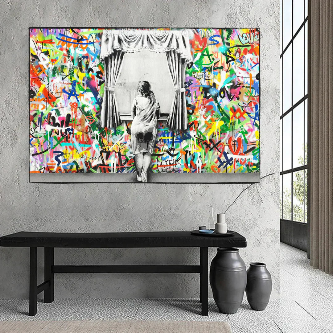 Freedom Curtains Lady – Museum-Grade Canvas Wall Art | Mercury Interior