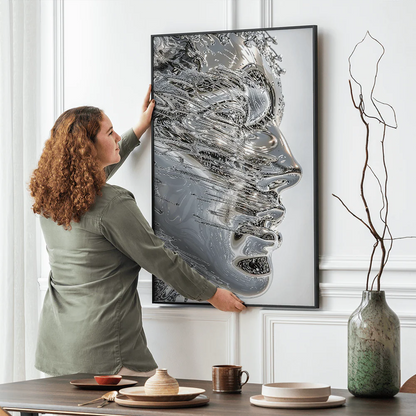 Chrome Existence – Museum-Grade Canvas Wall Art | Mercury Interior