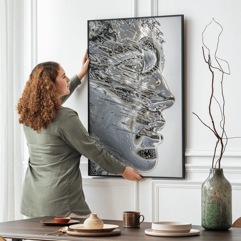 Chrome Existence – Museum-Grade Canvas Wall Art | Mercury Interior