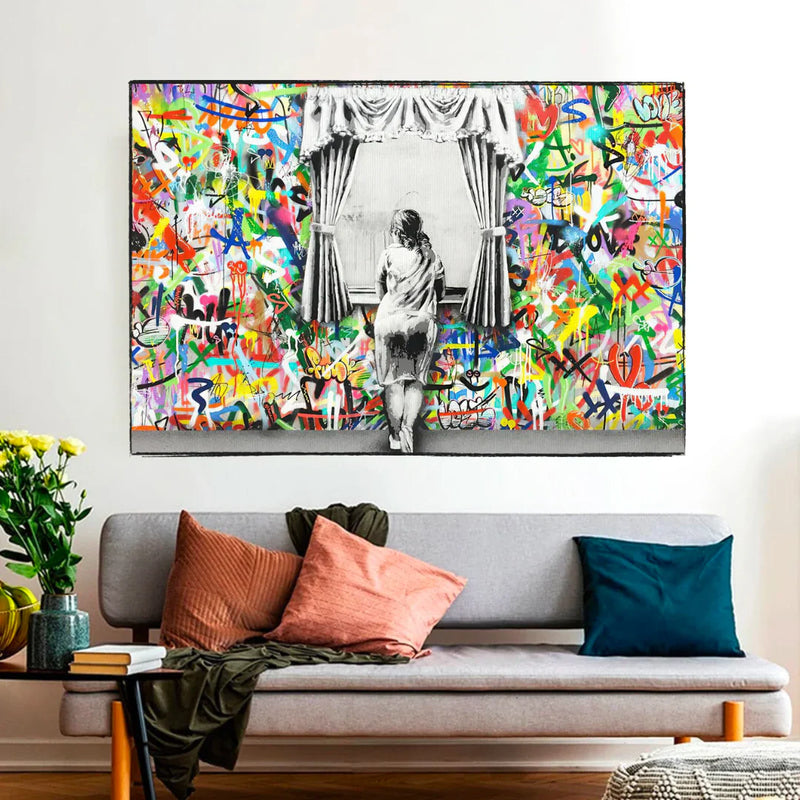 Freedom Curtains Lady – Museum-Grade Canvas Wall Art | Mercury Interior