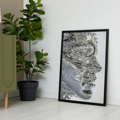 Chrome Existence – Museum-Grade Canvas Wall Art | Mercury Interior