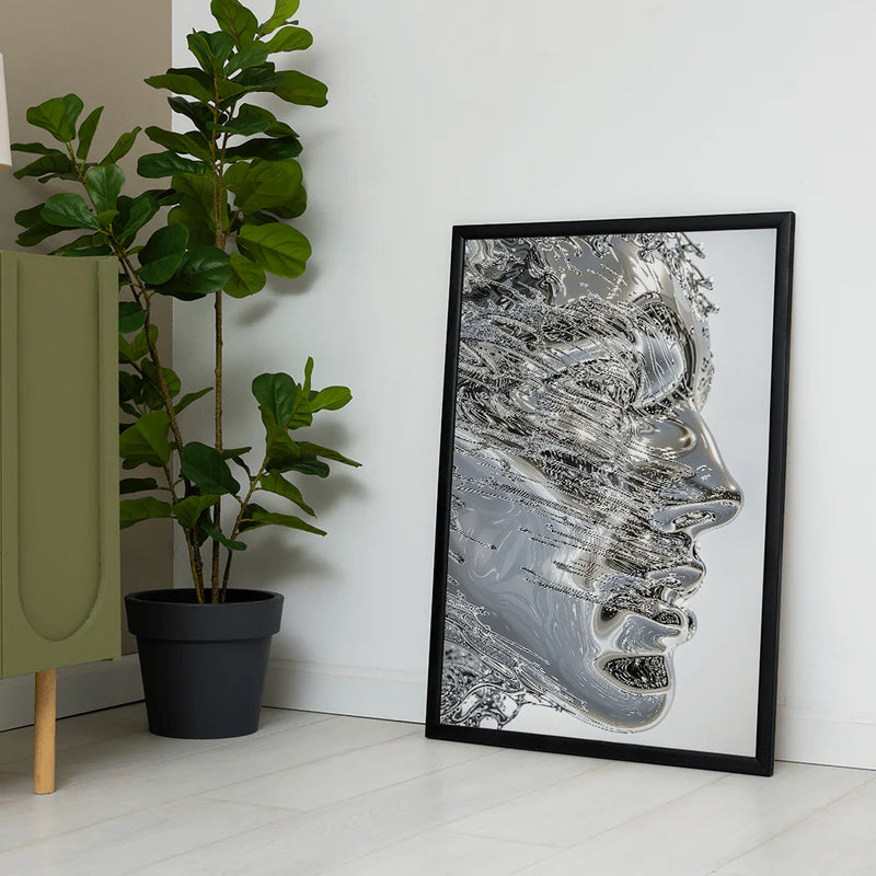 Chrome Existence – Museum-Grade Canvas Wall Art | Mercury Interior
