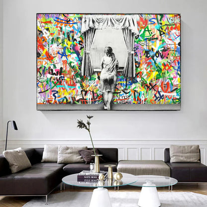 Freedom Curtains Lady – Museum-Grade Canvas Wall Art | Mercury Interior