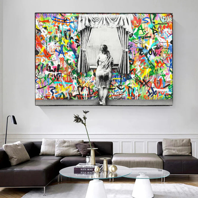 Freedom Curtains Lady – Museum-Grade Canvas Wall Art | Mercury Interior