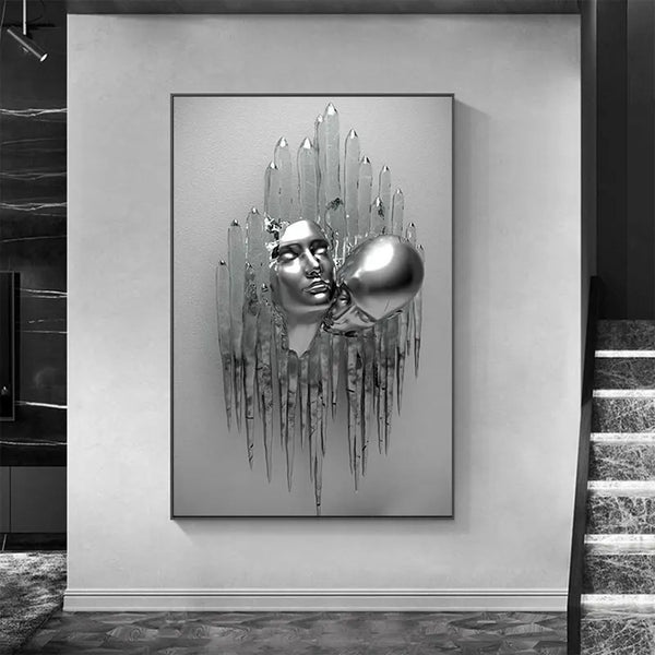 Through Abstract Canvas Wall Art — Minimalist Expressionist Home Decor — Mercury Interior