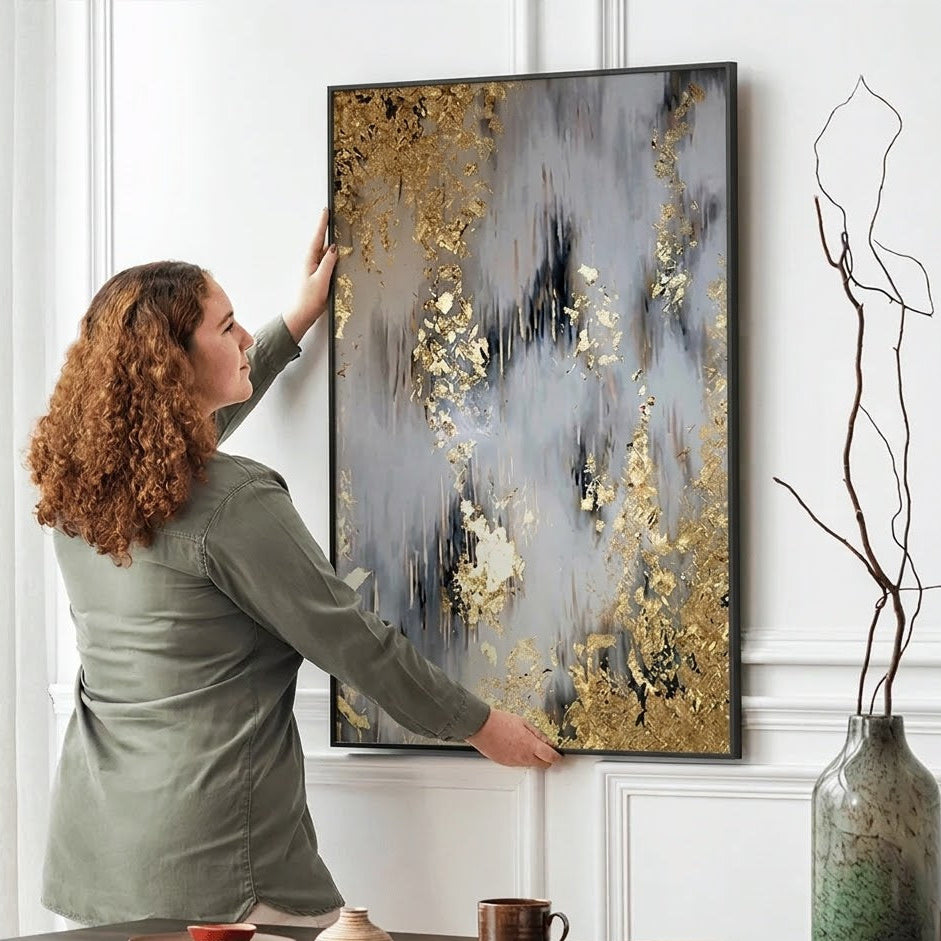 Golden Pulse Art – The Grand Edition | Museum-Grade Canvas Wall Art | Mercury Interior