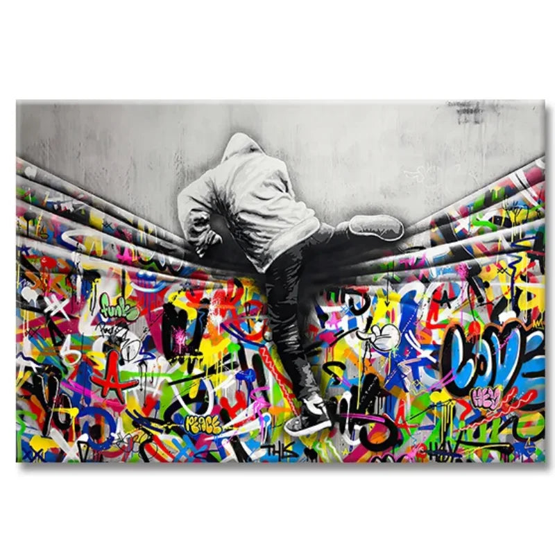 Behind The World – Modern Graffiti Canvas Art Poster | Mercury Interior