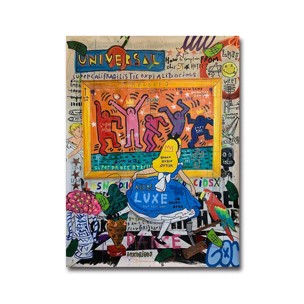 Canvas Queen Graffiti Wall Art — Bold Feminine Masterpiece Print — Mercury Interior