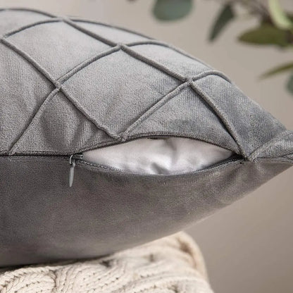 Diamond Velvet Throw Pillow Cover — Luxury Sculptured Home Decor — Mercury Interior