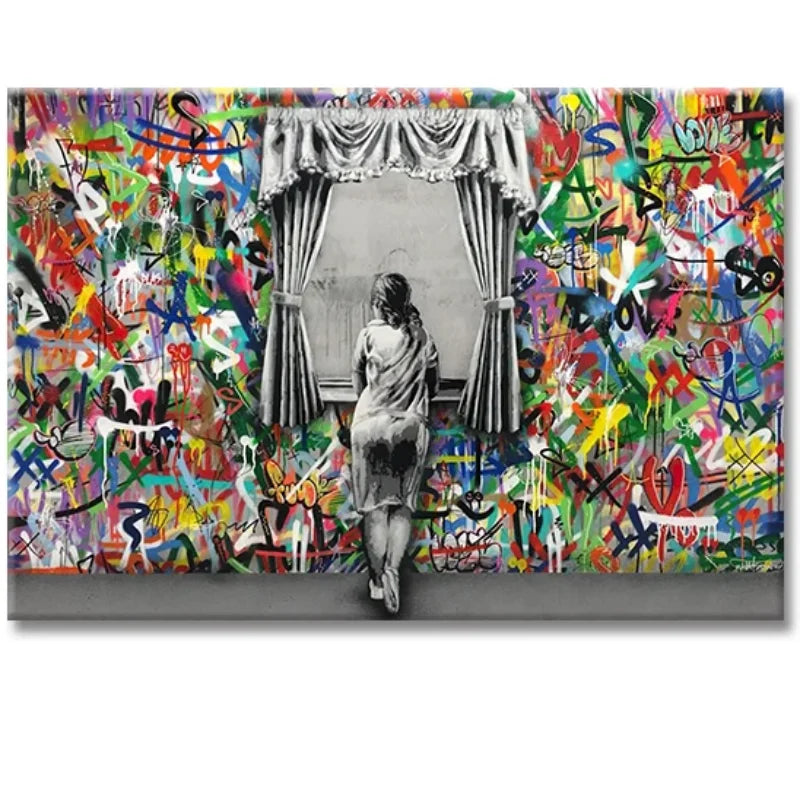Freedom Curtains Lady – Museum-Grade Canvas Wall Art | Mercury Interior