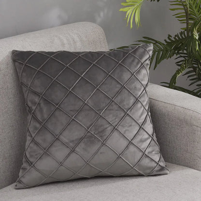Diamond Velvet Throw Pillow Cover — Luxury Sculptured Home Decor — Mercury Interior