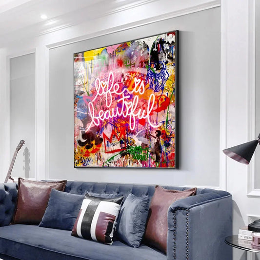 Life is Beautiful – Modern Canvas Art | Mercury Interior
