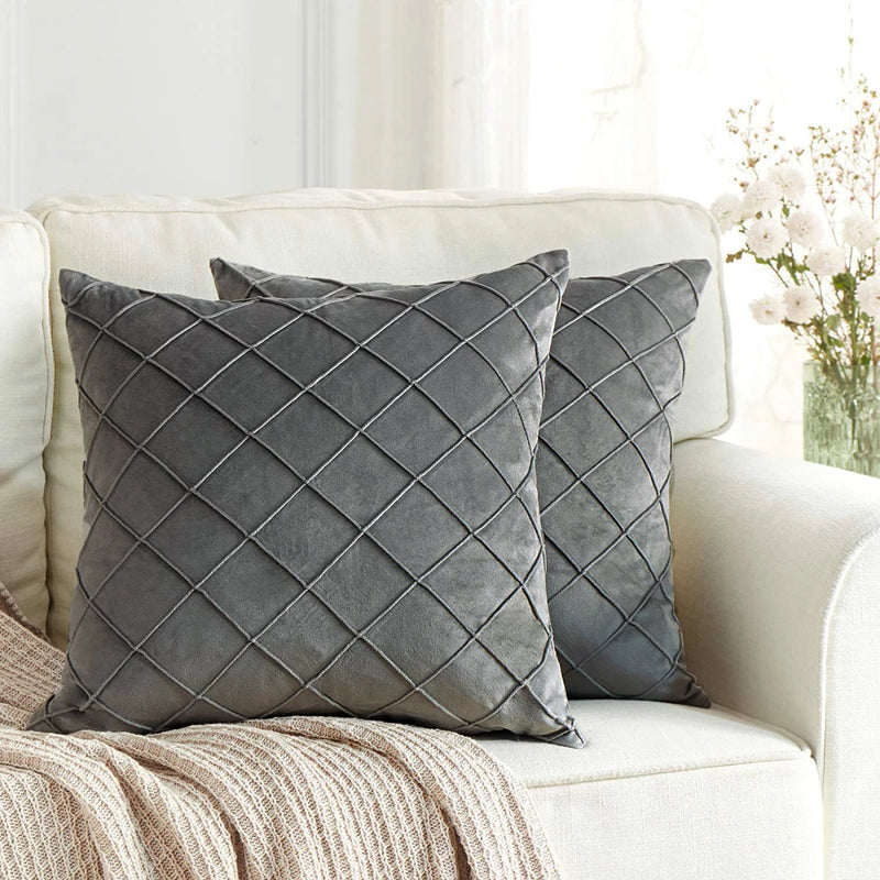 Diamond Velvet Throw Pillow Cover — Luxury Sculptured Home Decor — Mercury Interior