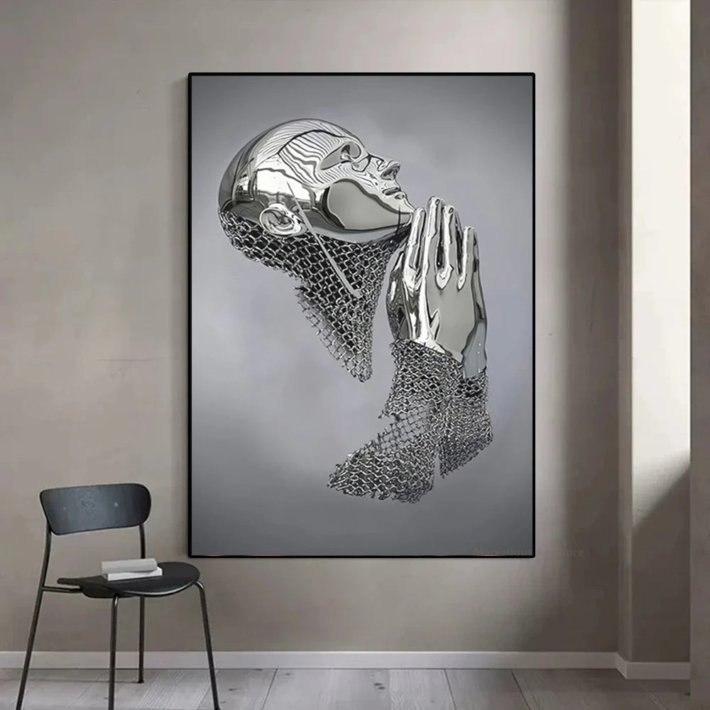 Metal Prayer – Museum-Grade Canvas Wall Art | Mercury Interior