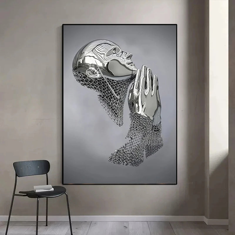 Metal Prayer – Museum-Grade Canvas Wall Art | Mercury Interior