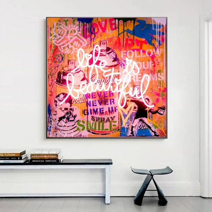 Life is Beautiful – Modern Canvas Art | Mercury Interior