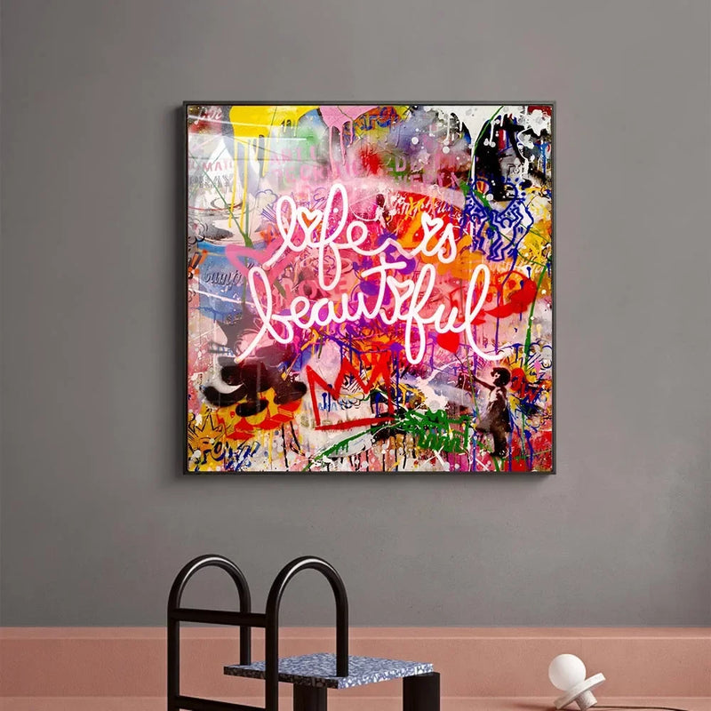 Life is Beautiful – Modern Canvas Art | Mercury Interior