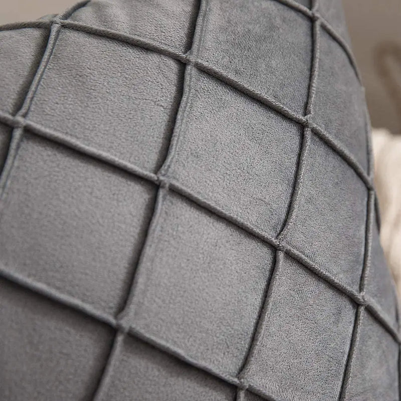 Diamond Velvet Throw Pillow Cover — Luxury Sculptured Home Decor — Mercury Interior