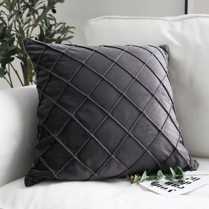Diamond Velvet Throw Pillow Cover — Luxury Sculptured Home Decor — Mercury Interior