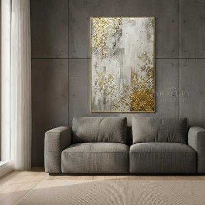 Golden Flow Art – Signature Piece | Museum-Grade Canvas Wall Art | Mercury Interior